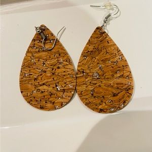 Nice light weight faux wood earrings